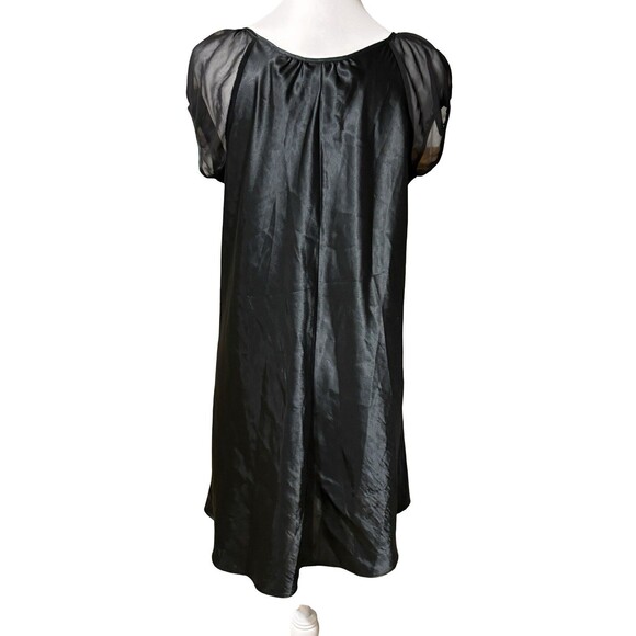 Morgan Taylor Satin Nightgown Sheer Sleeves Medium GUC! - Picture 3 of 7